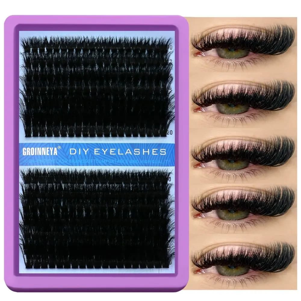 Ciglia Finte Effetto Naturale Stile Wispy 3D Volume Kit Extension Ciglia Fai da Te Volume Fans Ciuffetti Voluminosi Ciglia Finte Cura Personale