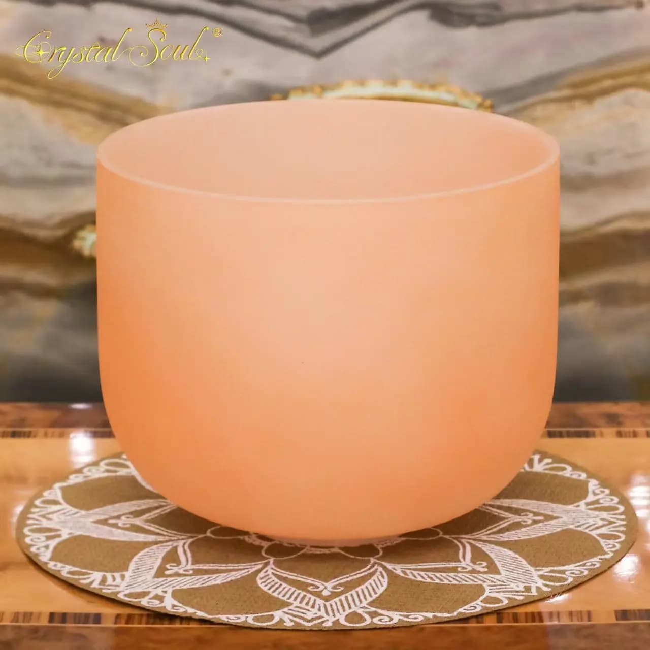 Crystal Soul New Design Classic Seven Chakra Candy Color Orange Frosted Crystal Singing Bowl Source Manufacturer