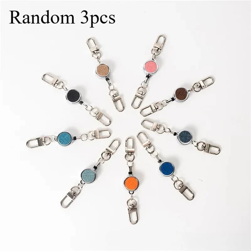 3 pz. Porta badge identificativo con clip per chiavi, cordino a scomparsa, porta tessere, fibbia per pettorina, estensibile e retrattile, stile classico