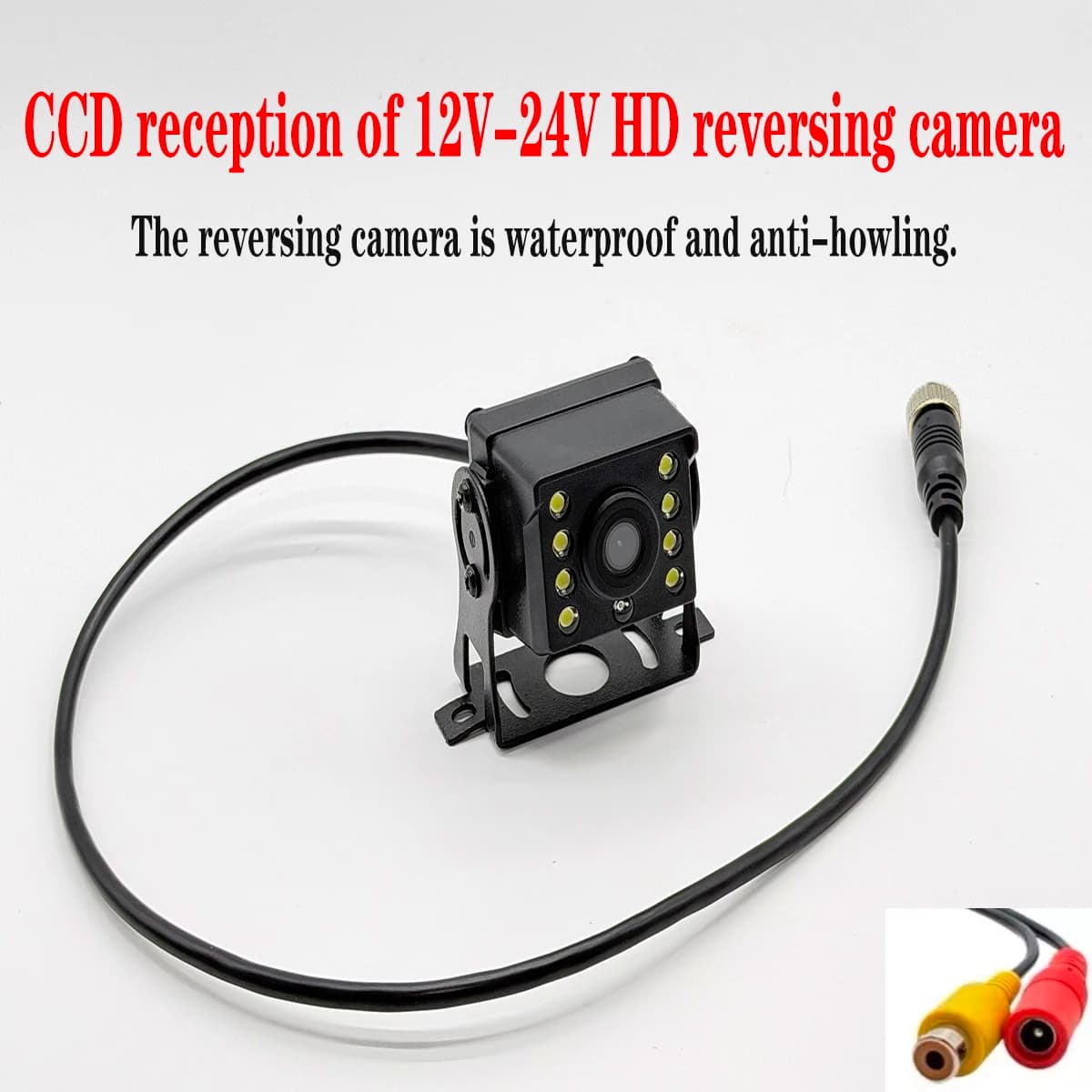 JISUIDReversing camera 12V24V high-definition night vision CCD infrared 8-lamp cargo camera waterproof and anti-knock car image.