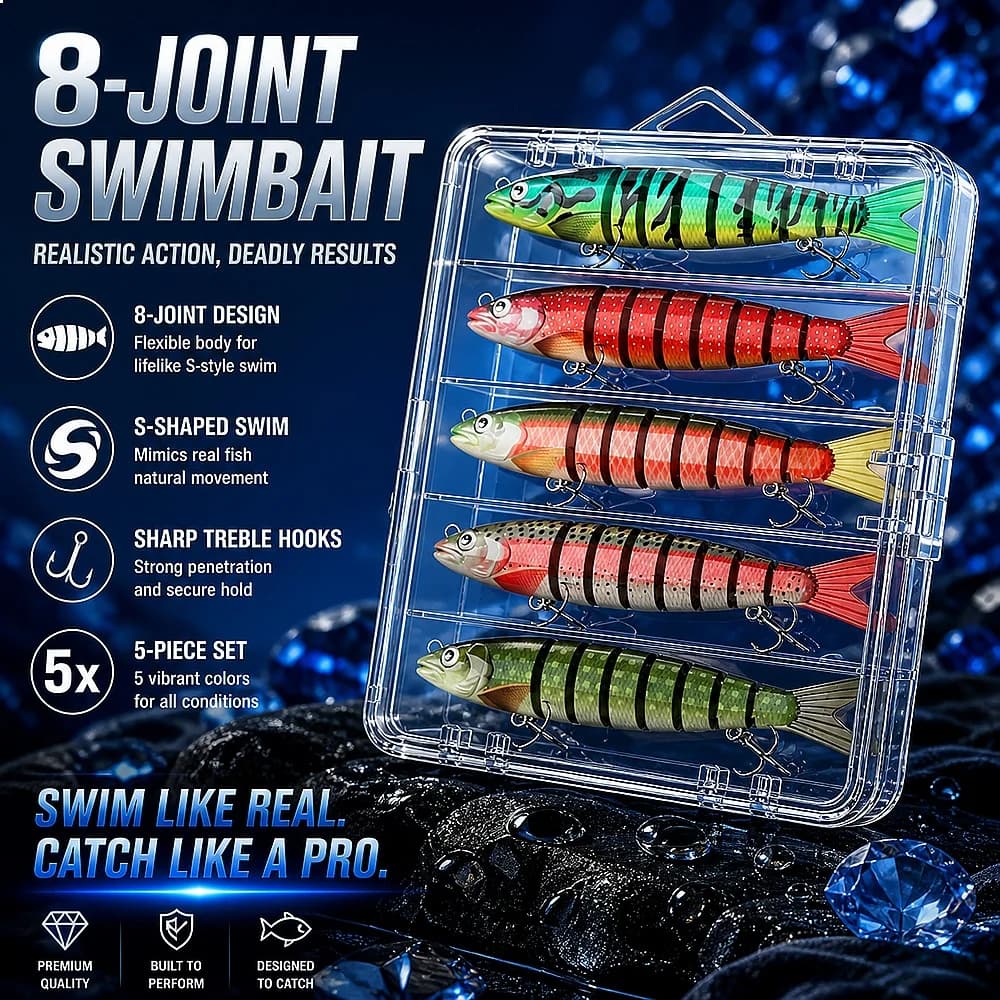 3pcs/5pcs/10Pcs Far Casting 8 Segment Hard Multi Joint Swimbaits 19g Full Sinking Pencil Shape Bionic Bass Trout Pesca