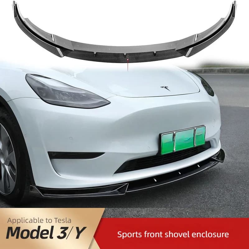 For tesla model 3 Y front lip spoiler carbon fibre matte black body kits 1 piece 2018-2023 Splitter Diffuser Tuning Accessories