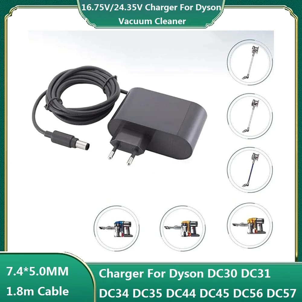 For Dyson DC30 DC31 DC34 DC35 DC44 DC45 DC56 DC57 16.75V/24.35V 0.348A Charger Vacuum Cleaner Power Adapter Replacement Part
