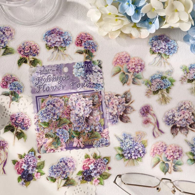 20Pcs/lot Beautiful Romantic Flower Stickers Pack Floral DIY Scrapbook Journal Planner Diary Album Decorative Stickers