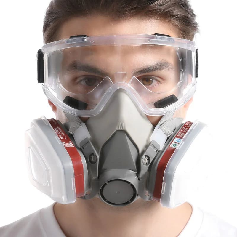6200 Tipo Maschera antigas Industriale Mezza faccia Pittura Respiratore a spruzzo con occhiali protettivi Tuta di sicurezza Filtro da lavoro Sostituisci