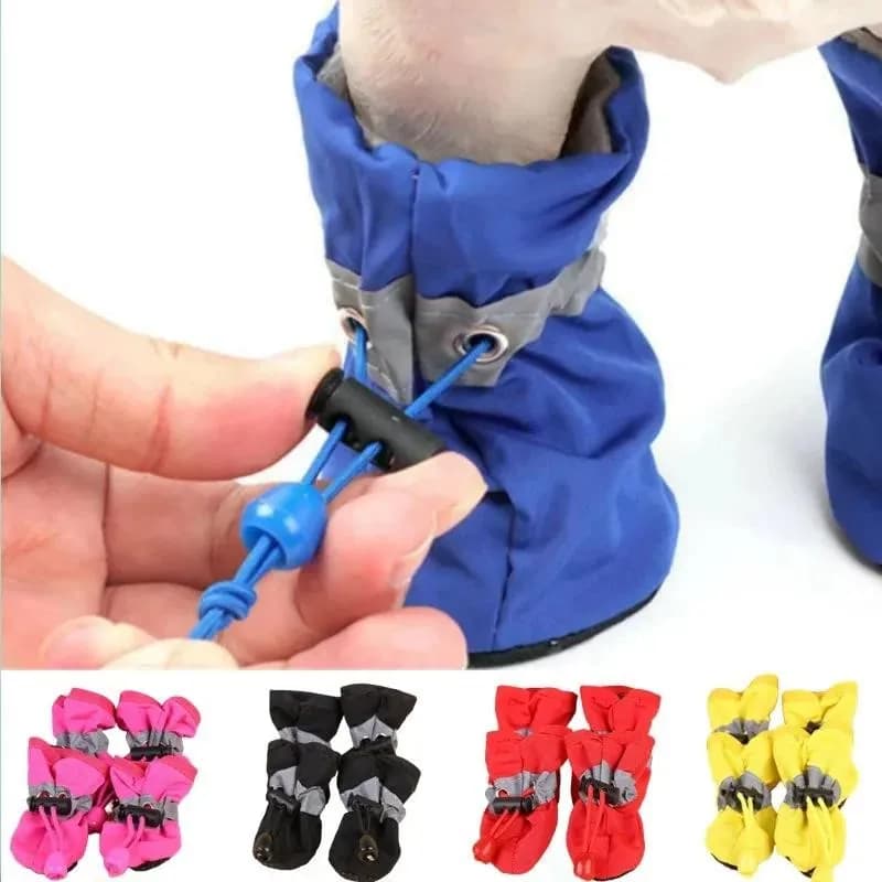 Pratico 4 pz/set Impermeabile Scarpe Per Cani Chihuahua Anti-slip Stivali Da Pioggia Calzature Per Piccoli Gatti Cani Cuccioli Stivaletti