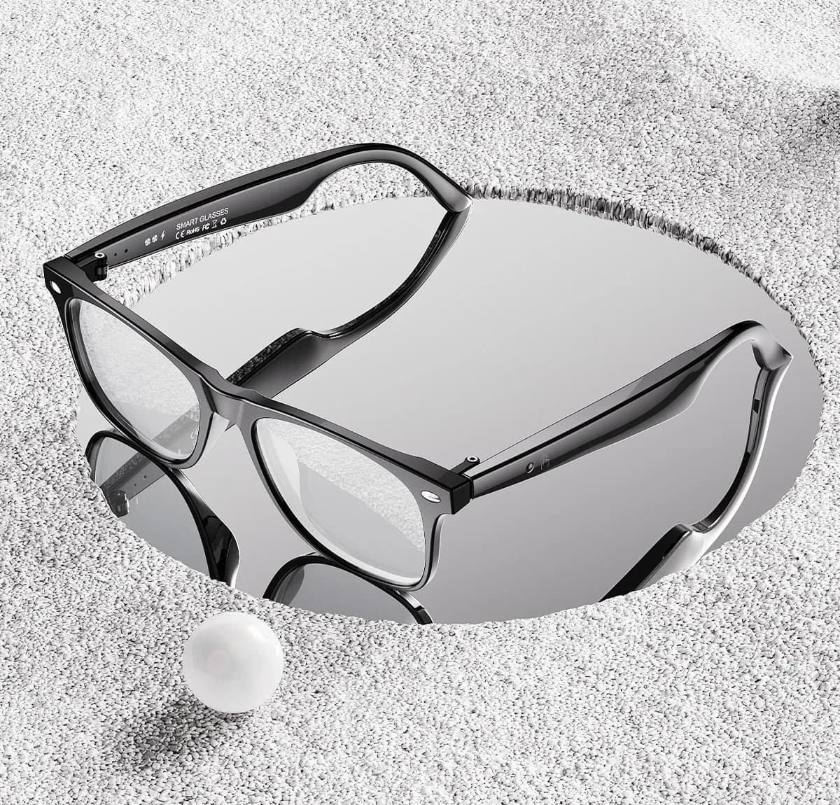 W100 Smart Glasses 134 Online Language AI Automatic Translation of Bluetooth Glasses with Speaker, Sports UV Protection