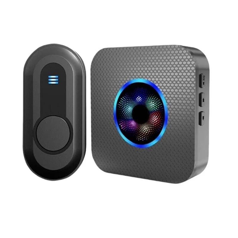 Smart Portable Remote Button Wireless Doorbell Door Bell Kit 55 Chimes 5 Volume LED Loud For Home Classroom US Plug
