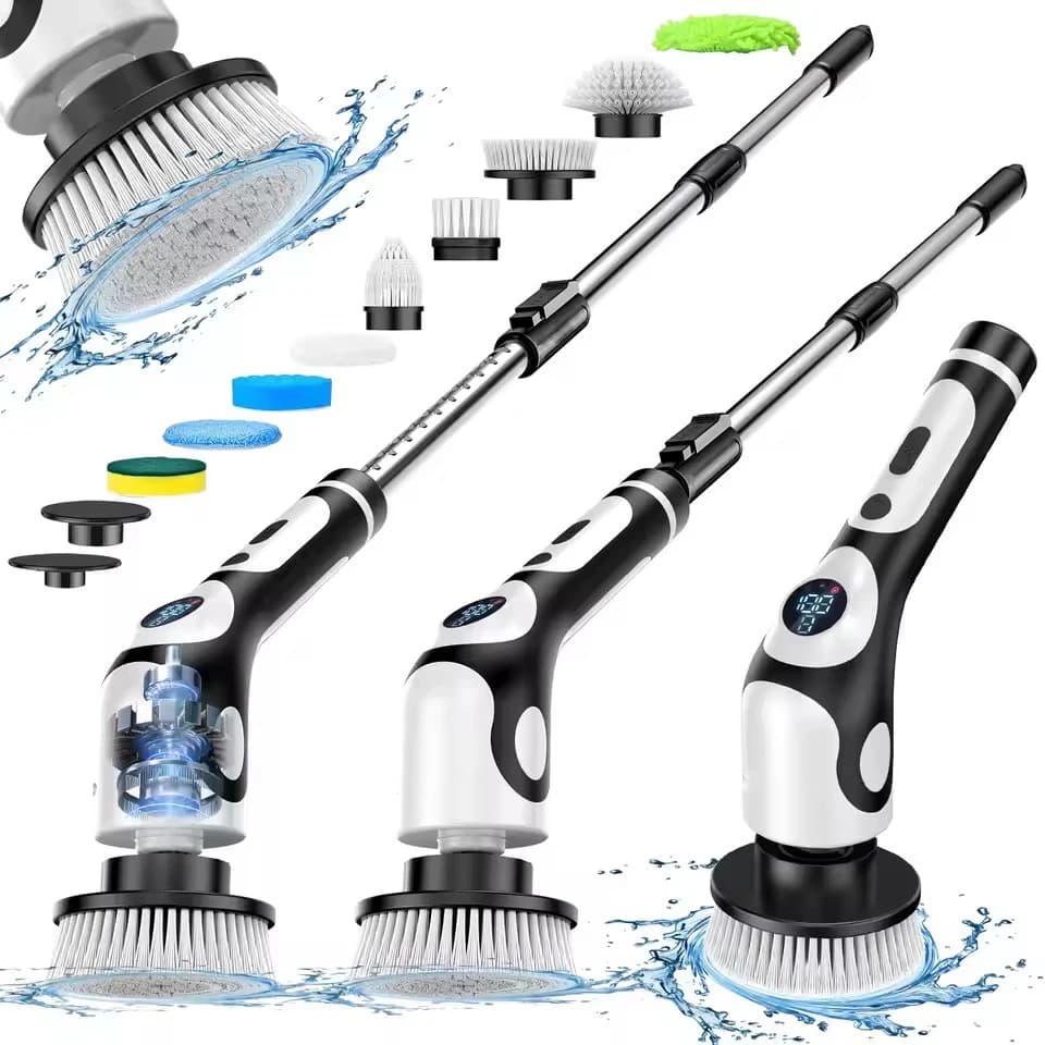 Spazzola elettrica per la pulizia del bagno 10 in 1 Lavapavimenti elettrico wireless multifunzionale per uso domestico per la pulizia della toilette della cucina