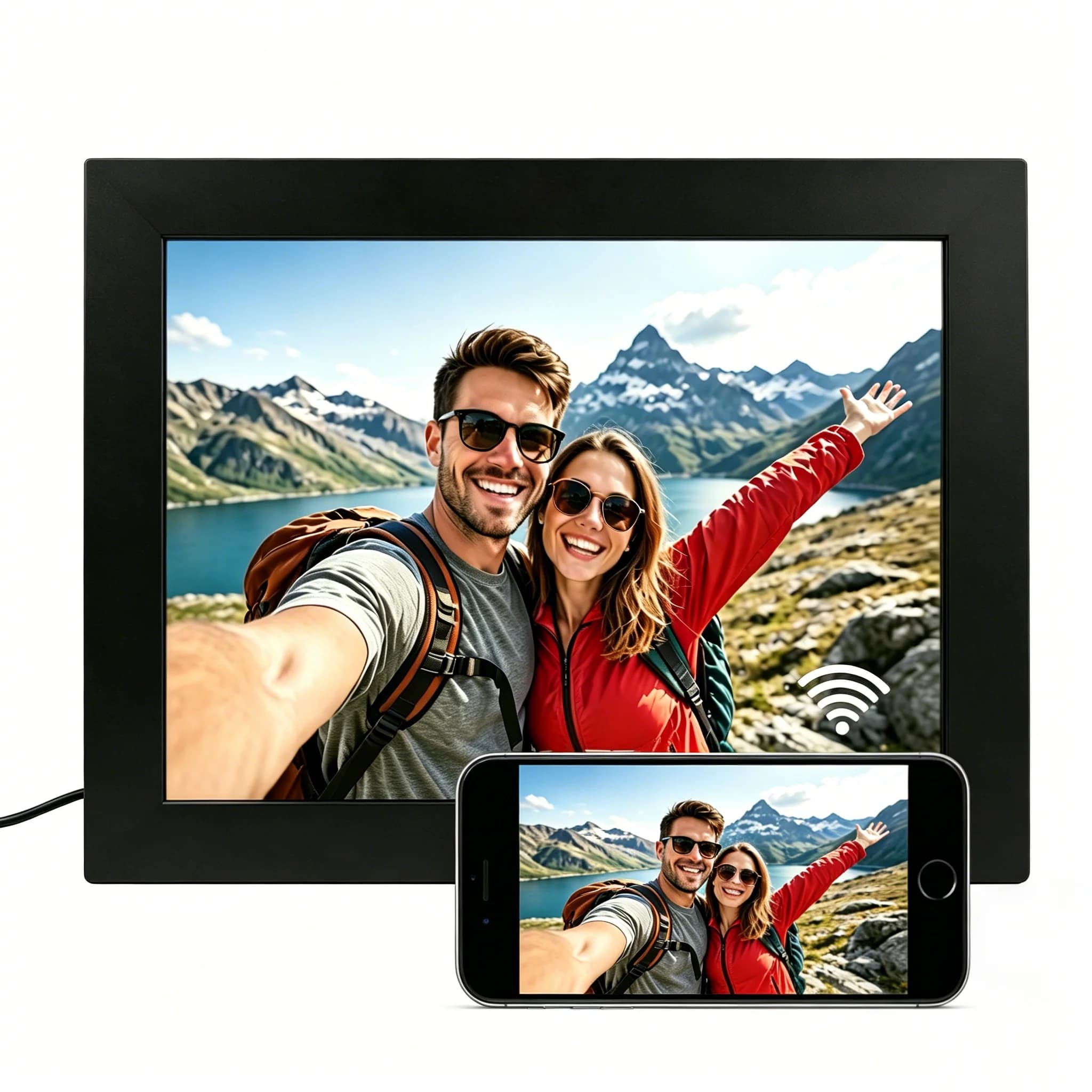 10.1 Inch Digital Photo Frame, WiFi Electronic Photo Album, 1280*800 IPS HD Cloud Smart Digital Frame, Wall Mountable