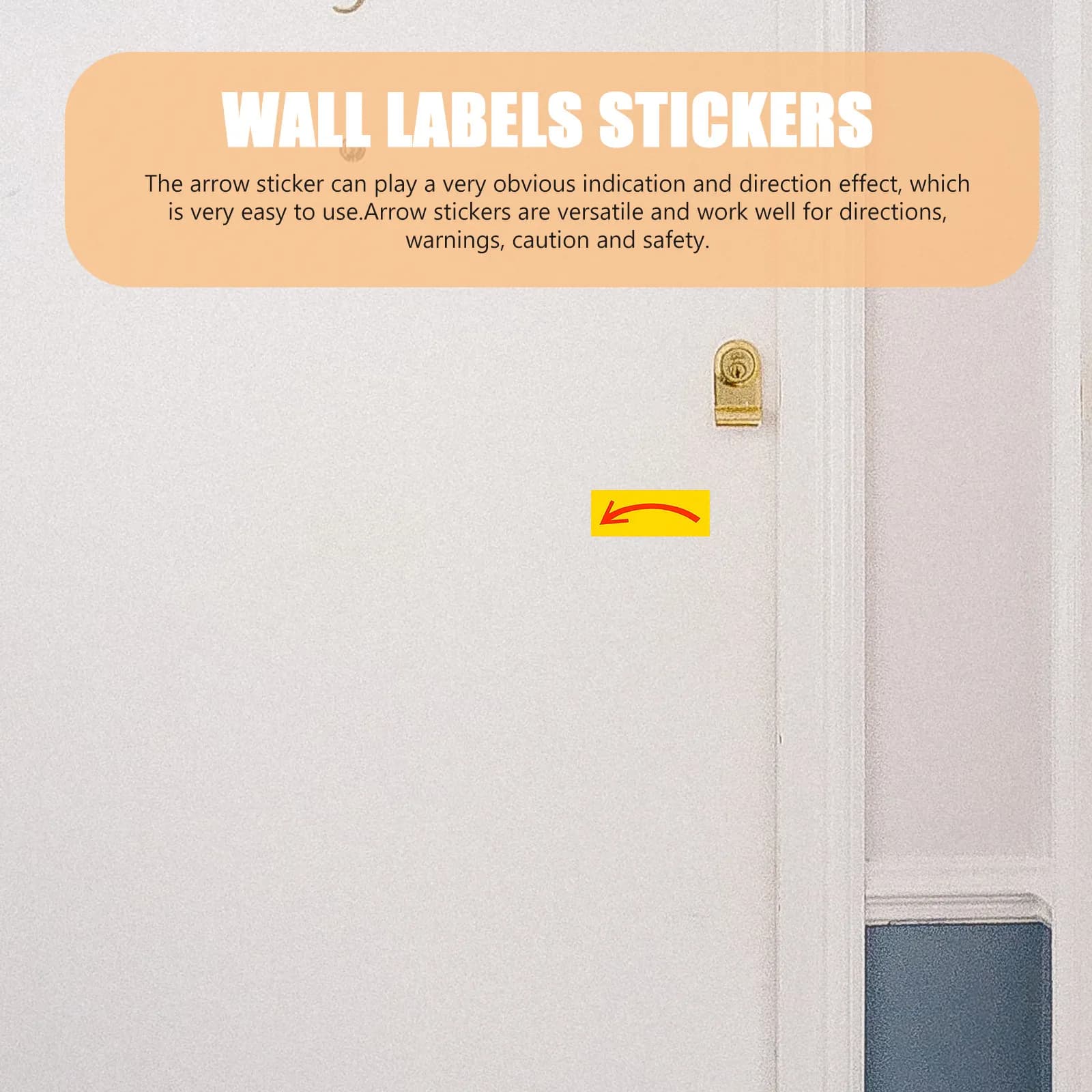 15Pcs Direction Label PVC Non-Setting Adhesive Arrow Stickers for Office School Safety Floor Marking Warning Signs