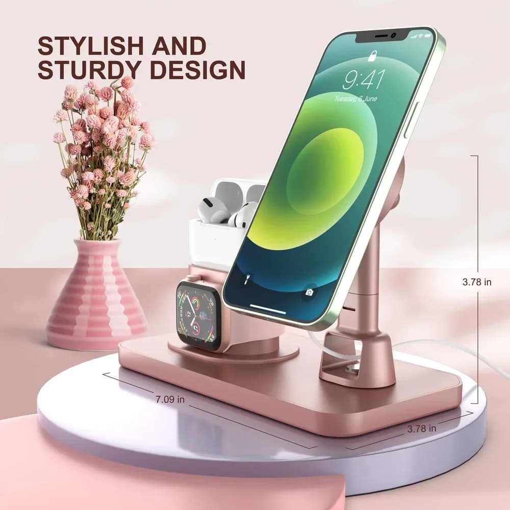 3 in 1 per stazione di ricarica rapida Iphone 12 Mini Pro Max 7 8 Plus per orologio Airpods Cuffie Apple Caricabatterie Stand Dock