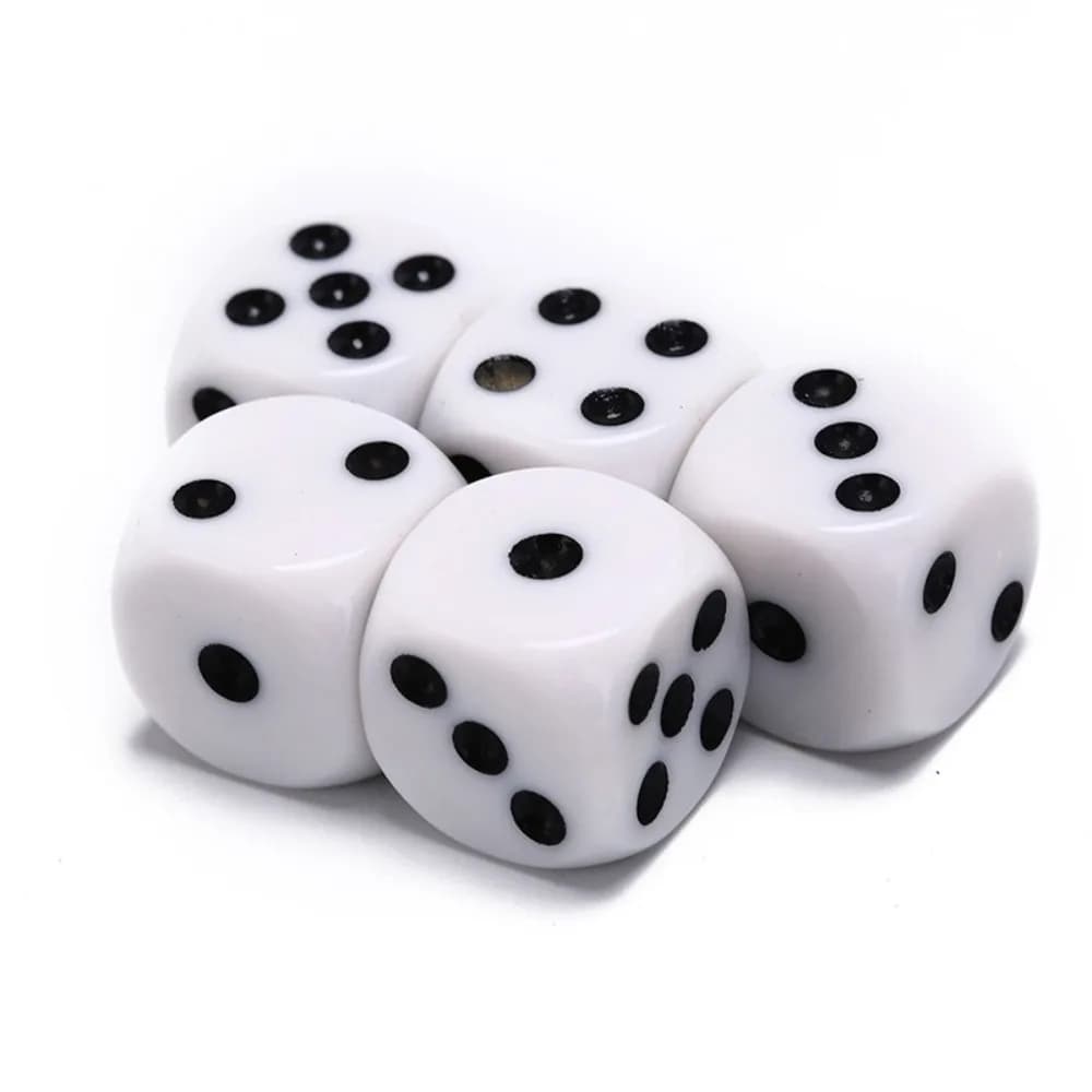 5 Pz/10 Pz Nuovo 14mm/10mm 6 Lati Bere Dadi Acrilico Bianco Dadi Cubi RPG Dadi Gioco Accessorio Dati Gioco Del Partito Dadi digitali