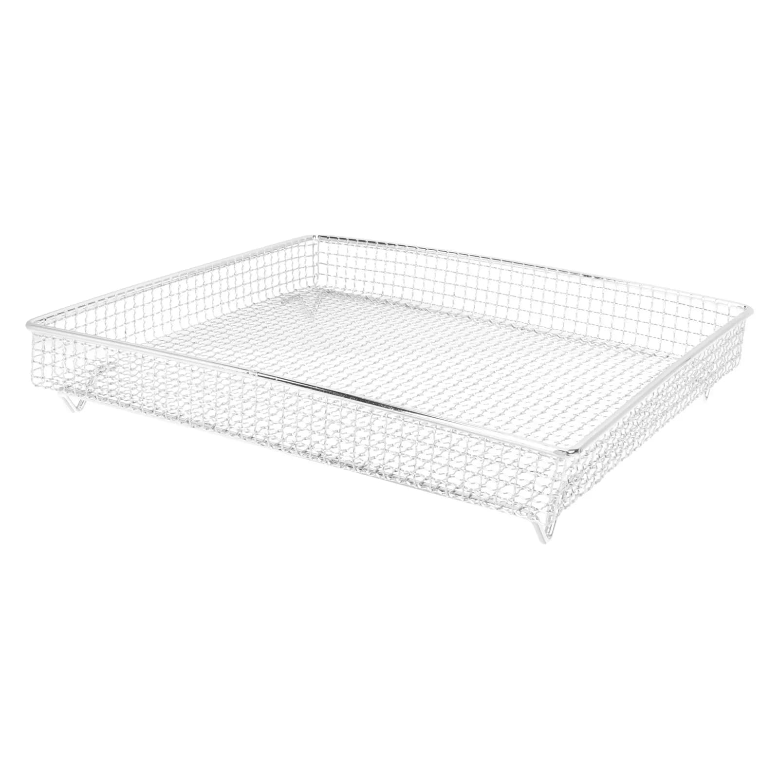 Stainless Steel Air Frying Basket with Anti-Fabric Coating, Resistant to Wear and Rotting, Cooling Grid to Cook the Bread and drain