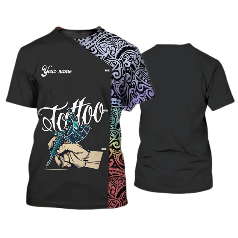 Fashion Tattoo Artist T Shirts Work Clothes Summer Casual Custom Name Short Sleeve 3D Printed T-shirts Trend Oversized Tees Tops