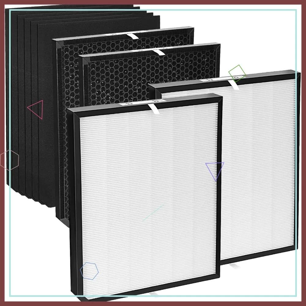 Confezione da 10 filtri di ricambio per purificatore d'aria AD3000/AD3500/3500i/3000M/3000Pro, 2 True HEPA, 2 Carbon, 6 Pre-filtri