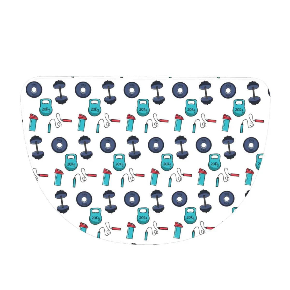 Gym Essentials Shaker, Kettlebell, Dumbbells, Rope Soft Flannel Half Round Doormat Non Slip Bathroom Mat Absorbent Floor Carpet