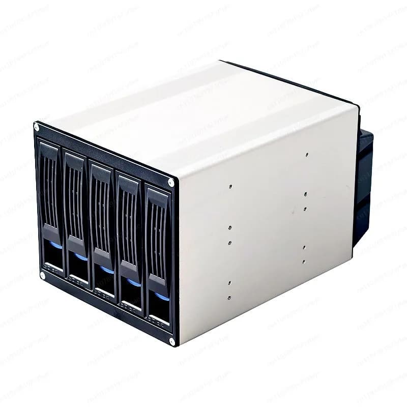 5.25" to 3.5" Hot-Swap HDD Cage with Backplane – SATA/SAS External Hard Drive Enclosure for Chassis Expansion