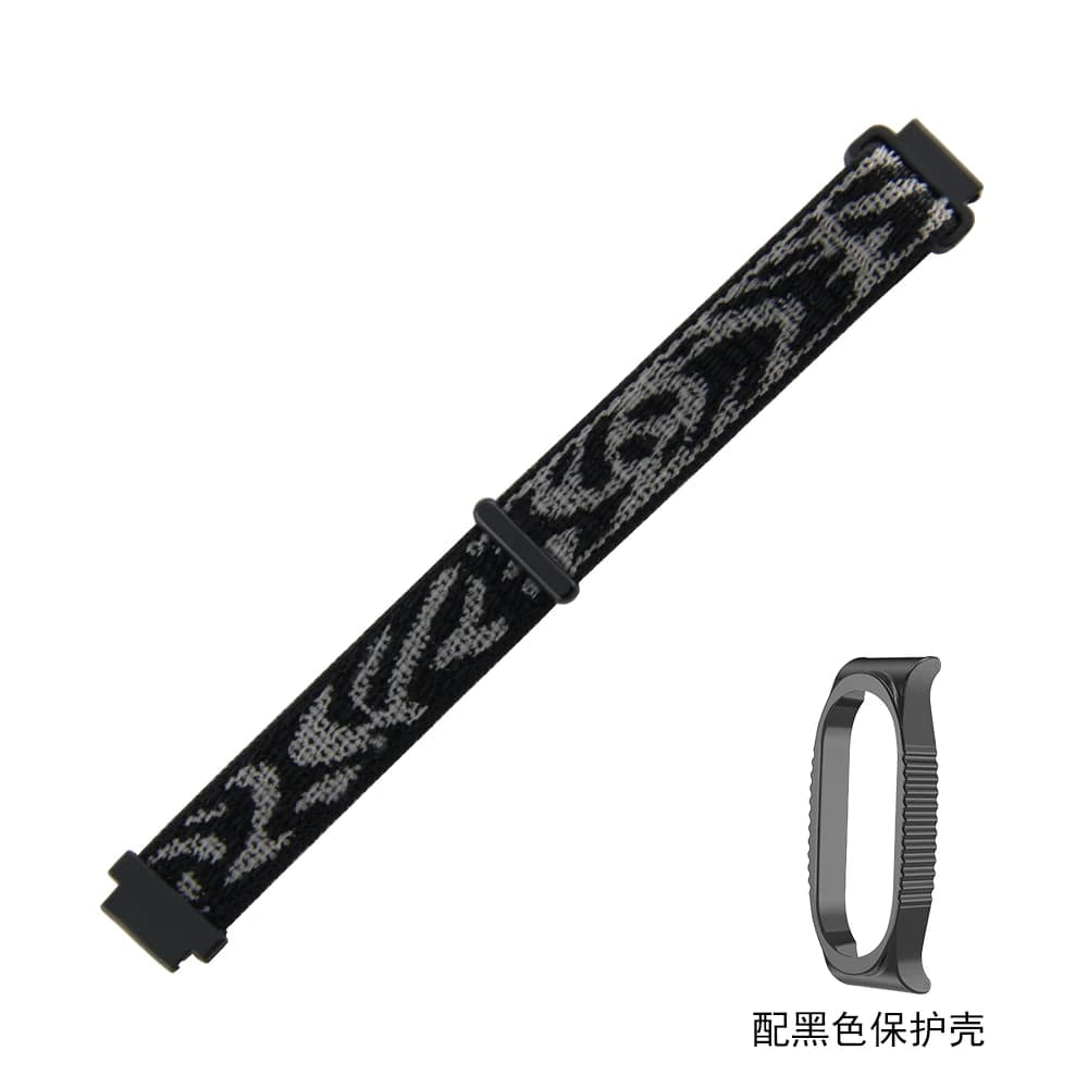 Cinturino + Custodia Protettiva per Xiaomi Mi Band 9 8 7 6 5 4 3, Braccialetto in Nylon con Velcro a Sgancio Rapido, Accessori Sportivi Regolabili per Smartwatch