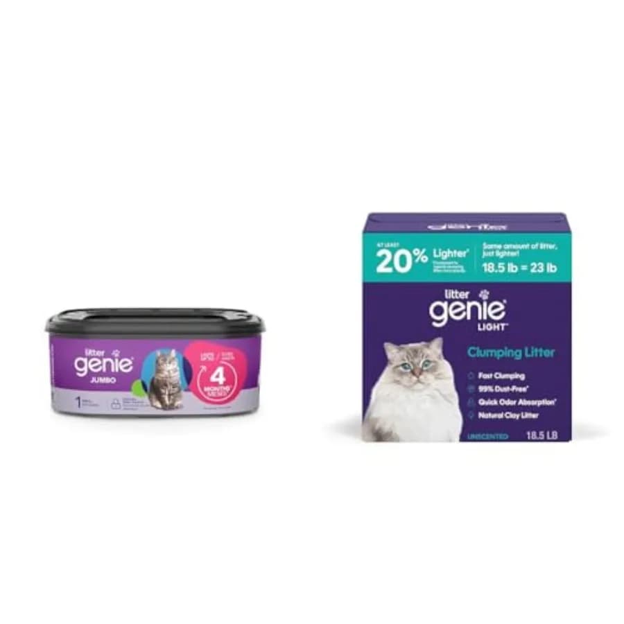 Lettiera per gatti Jumbo 1-Pack Light Clumping da 18,5 libbre, sacchi di ricarica per una facile pulizia e controllo degli odori