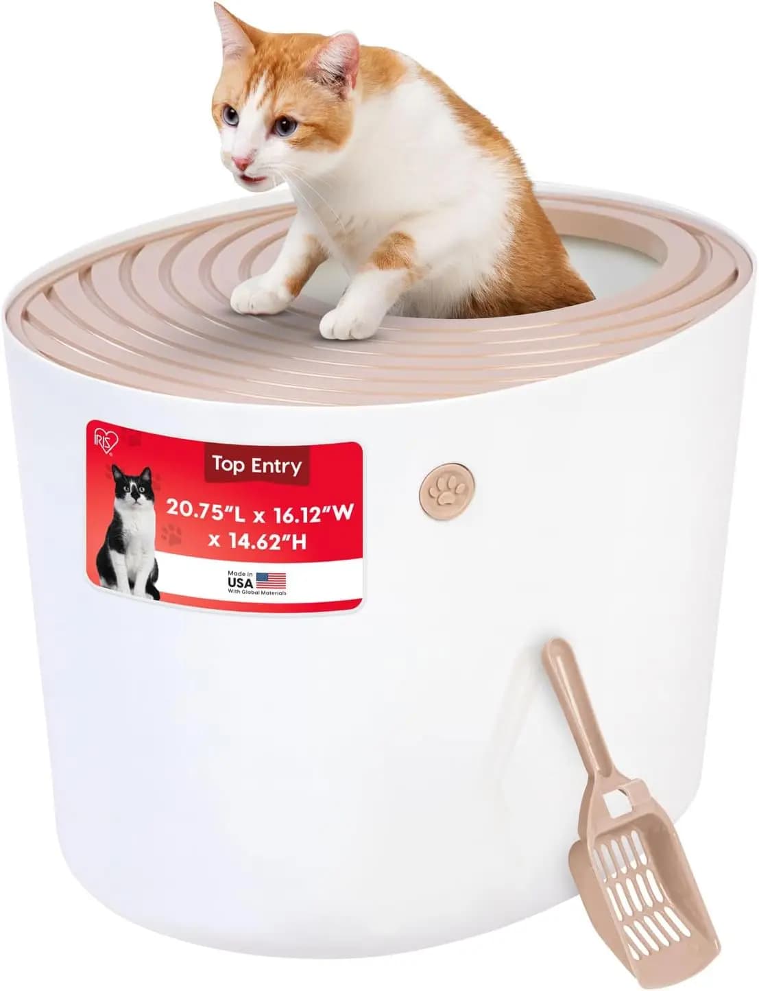 Lettiera per Gatti Grande con Ingresso Superiore, Coperchio Chiuso e Design a Cappuccio, Scudo Anti-Schizzi per Catturare la Lettiera, a Prova di Cane, per Animali Domestici