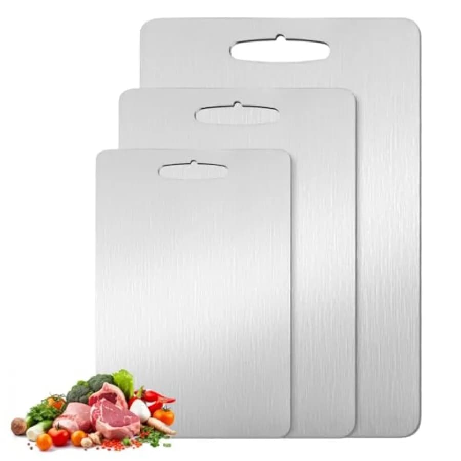 Set of 3 Sizes in Titanium 2025 New Version Improved 100% Pure Titanium for Hygienic Kitchen Durable Double Sided Non-stick