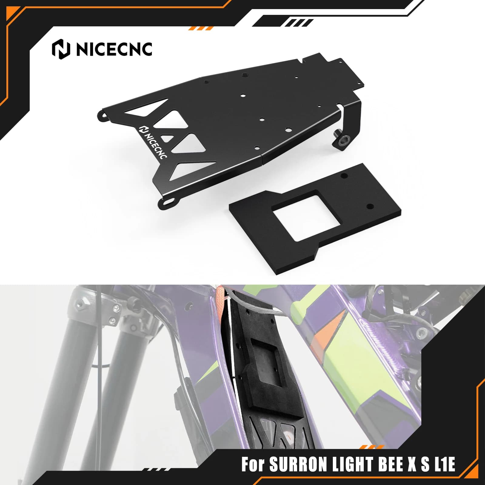 NICECNC Per Surron Light Bee X Batteria Piastra Anteriore Parafango Guard Per Sur-ron Light Bee S L1E Per Segway X160 X260 Bici Elettrica