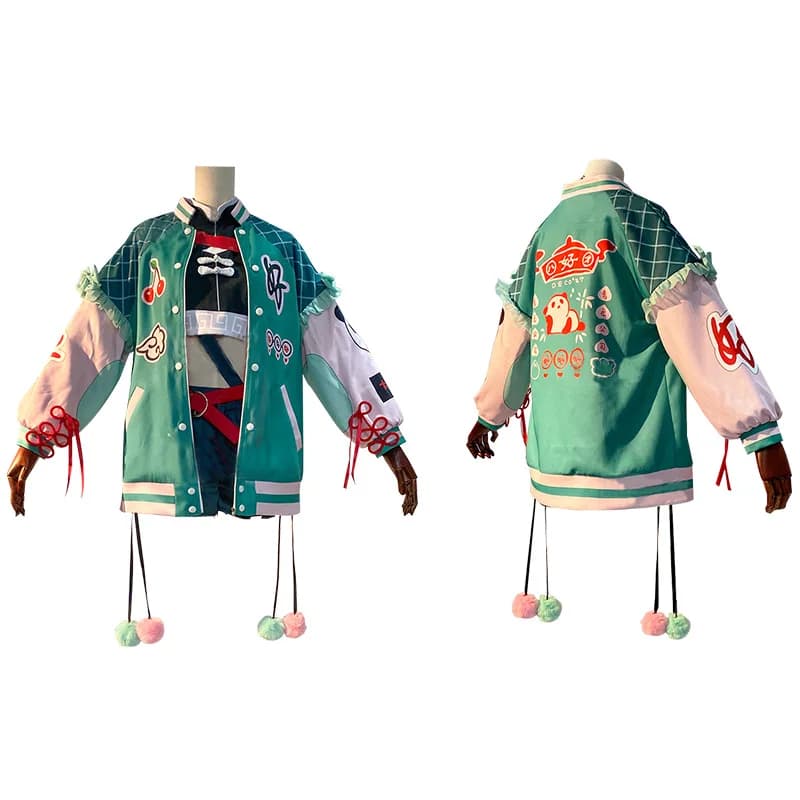 Green Bomber Jacket Hao Kore De Ii Na No Full Set Wig Halloween Xmas Mi kuu Hao DECO 27 MV Cosplay Costume 2026