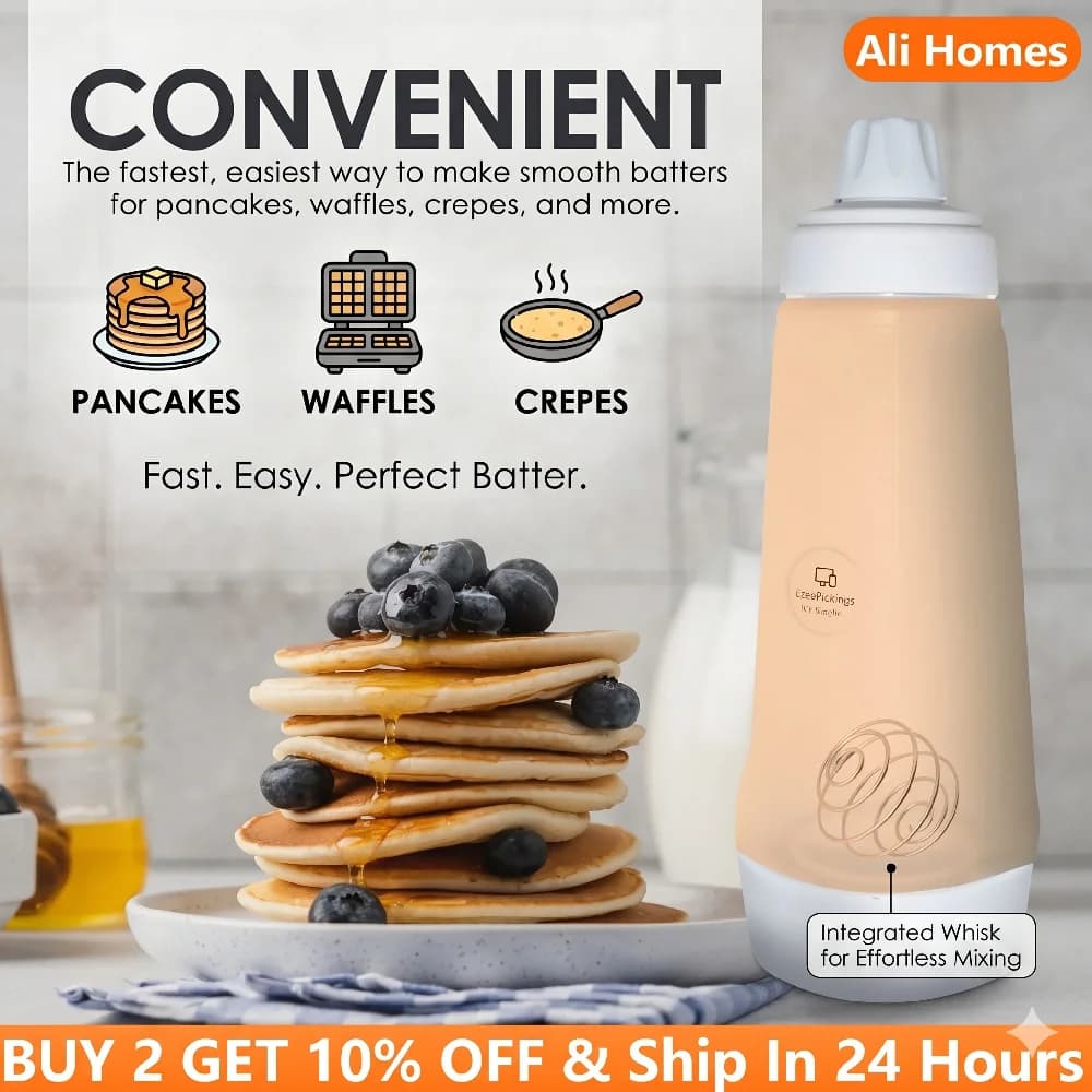 Waffles Dispenser 1000ML Batter Mixing Bottle Pancake Dispenser and Mixer Pancake Batter Shaker Bottle Cake Baking Cookie Tools