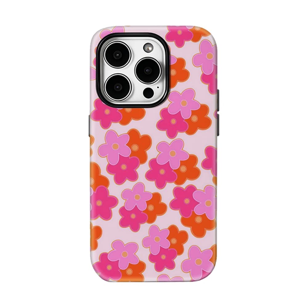 Custodia per telefono Retro Bloom per iPhone 17 16 15 14 13 Pro Max Plus, custodia magnetica robusta a strato singolo/doppio
