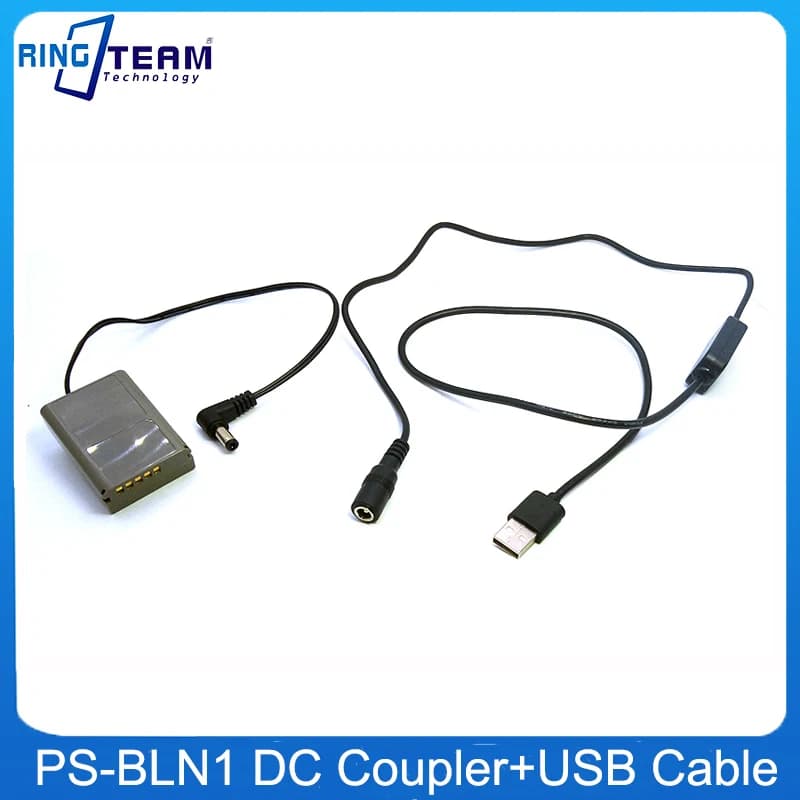 PS-BLN1 BLN-1 BLN1 Accoppiatore CC batteria fittizia + cavo USB Power Bank 5V per Olympus OM-D E-M5 II E-M1 PEN E-P5