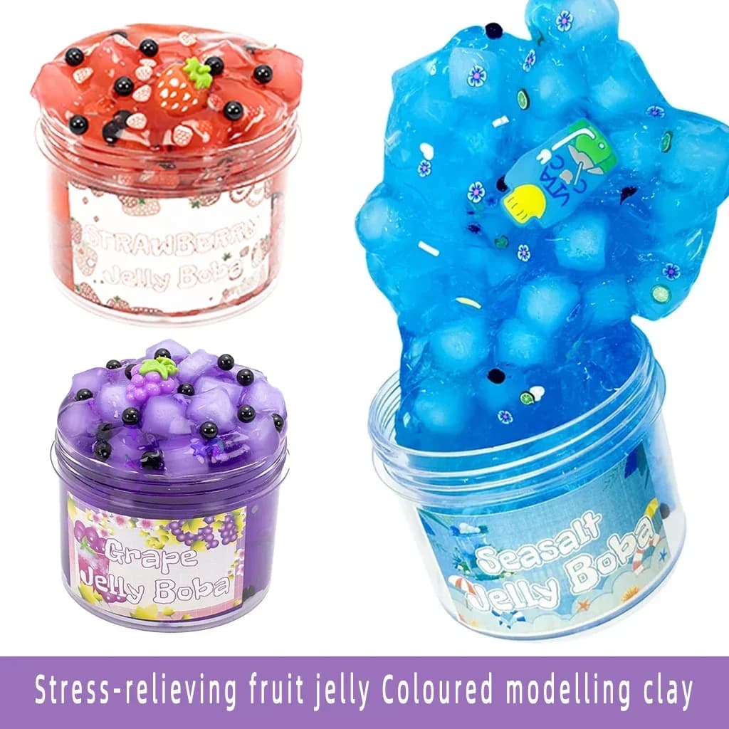 Set di Slime Modellabile Colorato QS1tress-relieving Fruit Jelly, Super Morbido, Non Appiccicoso, Divertente Fai-da-te, Fango Cristallino, Giocattoli Antistress