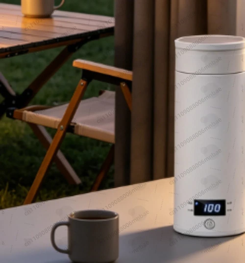 Tazza Elettrica Intelligente per Riscaldamento Acqua, Tazza Termica Integrata, Bollitore Portatile da Viaggio con Regolazione della Temperatura, 400ml