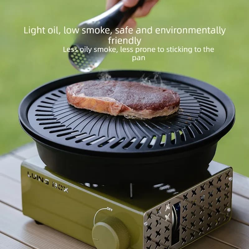Anti-stick Portable Grill for Camping Barbecue, Light Grid Without Smoke for Picnic and Open Kitchen