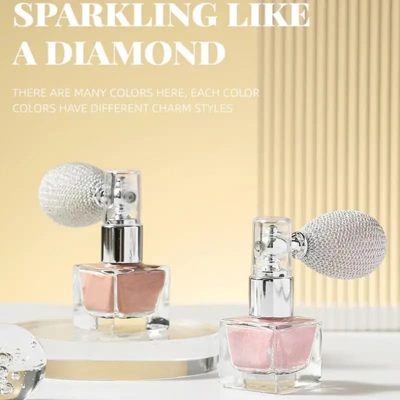 【WHB】Spray Glitter Viso 4 Colori, Polvere Glitter Illuminante, Contouring Sexy, Blush Idratante Impermeabile Multiuso