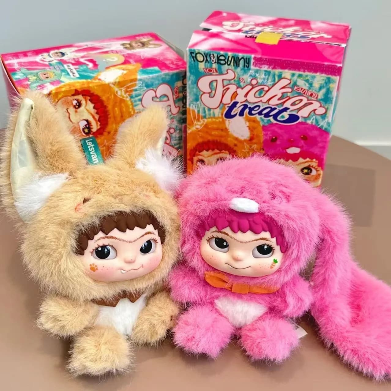 Wakuku Fox & Bunny Trickor Treat Sereis Blind Box Wakuku V2 Peluche Bambola Scatola Misteriosa Fox Bunny Anime Doll Borsa Suprise Portachiavi Giocattolo