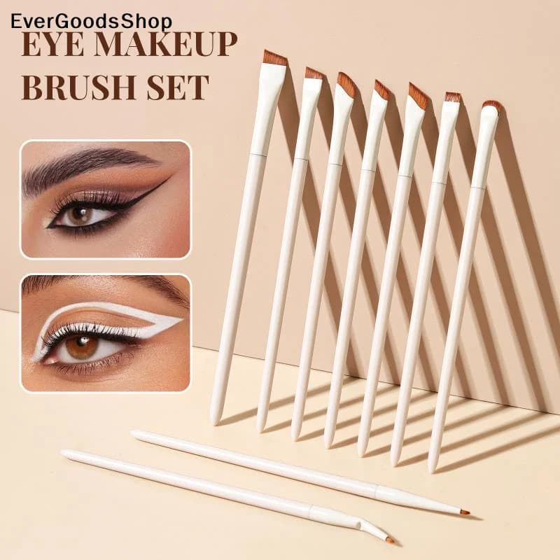 Nuovo set di pennelli per il trucco occhi 1/3/7/9, pennello eyeliner a lama, pennello per ombretto a punta obliqua ultra-sottile, pennello per dettagli, adatto per il trucco