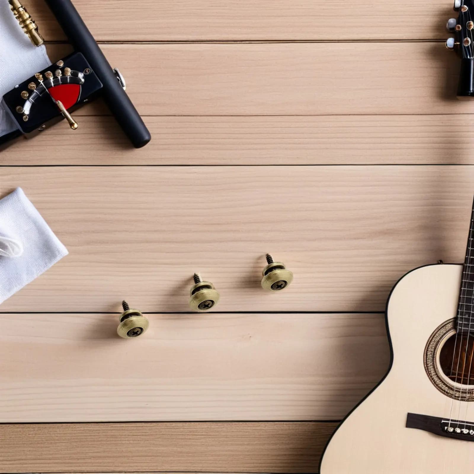 8Pcs Metal Guitar Strap Lock Buttons Mushroom Head Design Copper Finish for Electric Acoustic Guitar Ukulele Secure