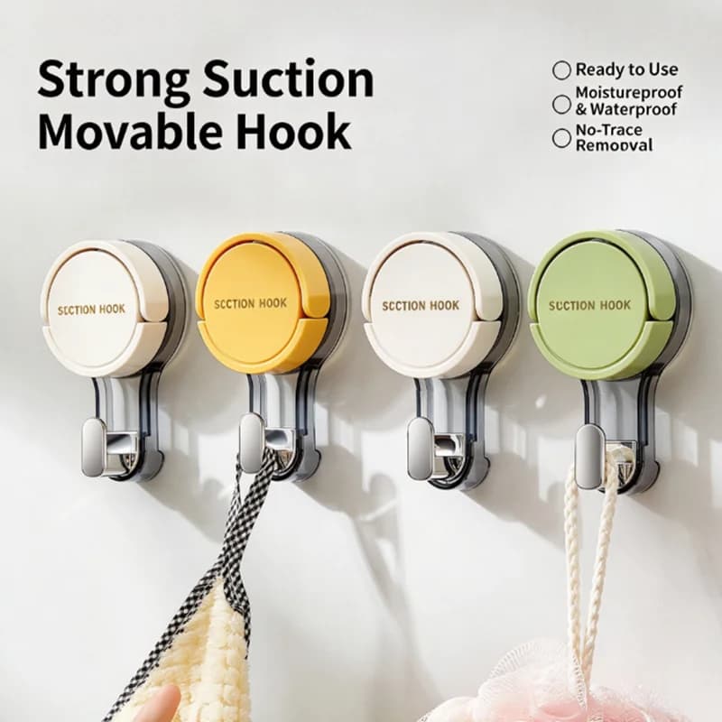 Strong vacuum non-drilled suction cup hook - Kitchen, bathroom and toilet wall invisible movable hook