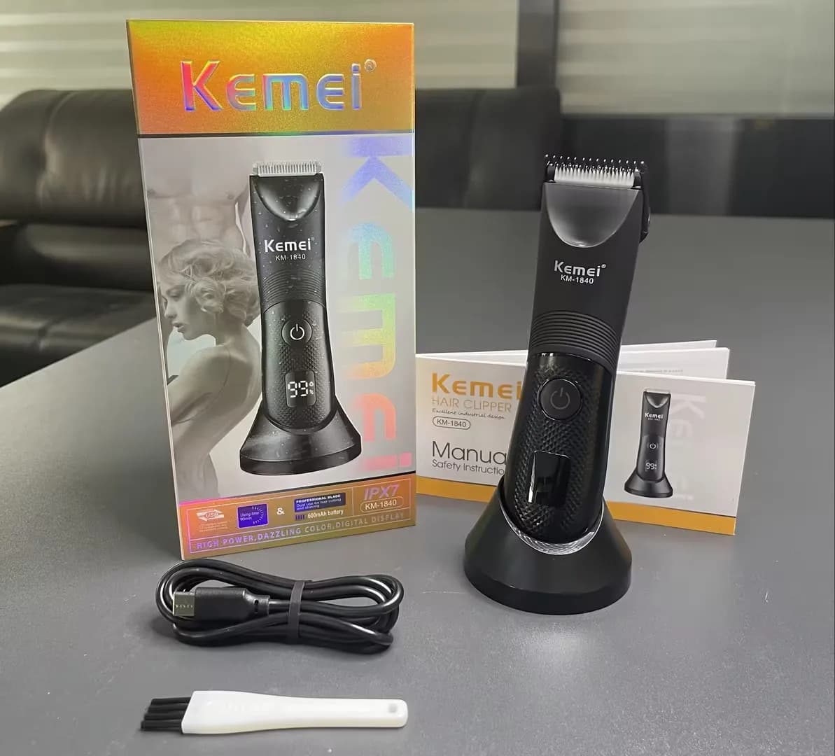 Kemei waterproof haircut for men, multifunctional wireless rechargeable electric haircuts, body hair shavers KM-1840