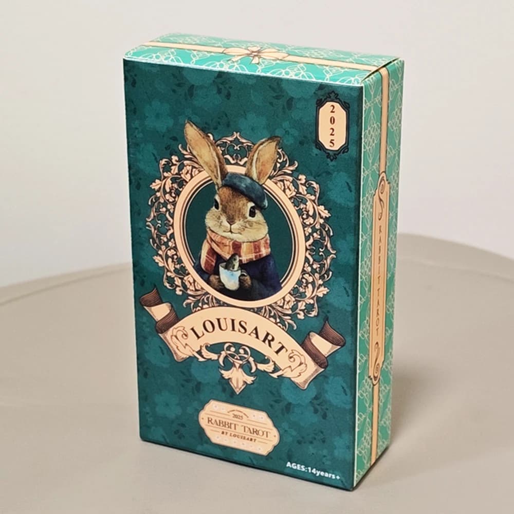 Mazzo di tarocchi di coniglio 78 carte acquerello 10,3 * 6 cm Carte di divinazione carine Stile Rider Waite