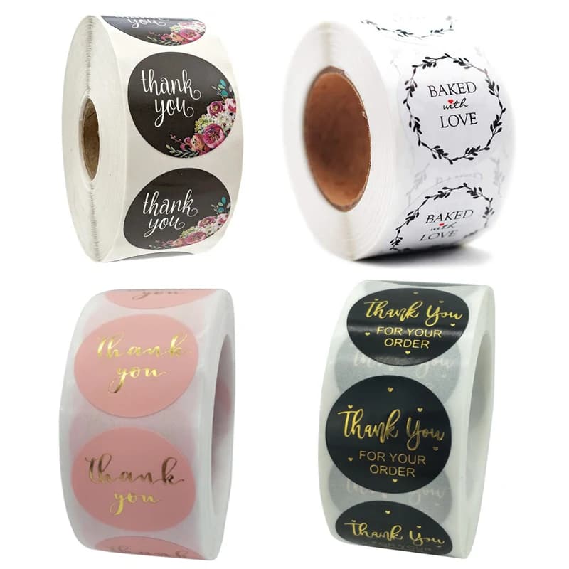 500 pezzi/rotolo grazie adesivo confezione regalo di natale decorazione cancelleria simpatico nastro Washi materiale scolastico note adesive Kor Kids