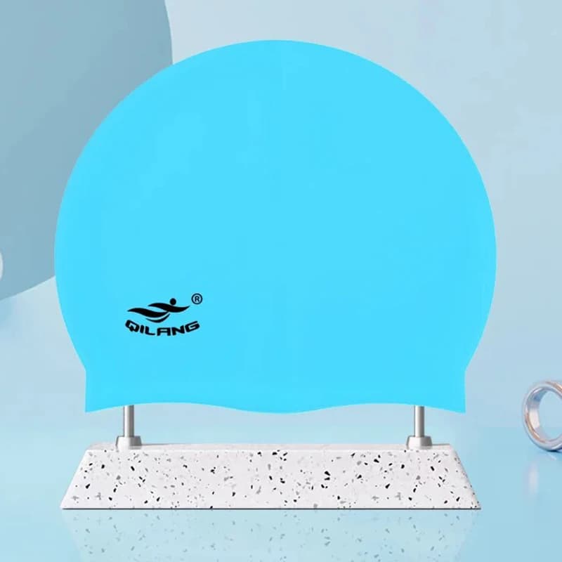 55g Silicone swim cap Man Woman Pool Water sports Diving Balneation Long hair Waterproof Large caps Adult hat New