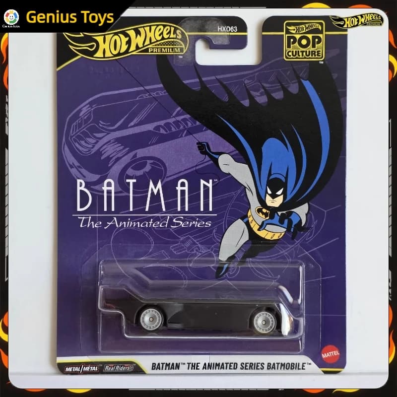 Hot Wheels Premium Pop Culture Batman La serie animata Batmobile Scala 1:64 Diecast Modello di auto Veicolo in lega Giocattolo da collezione