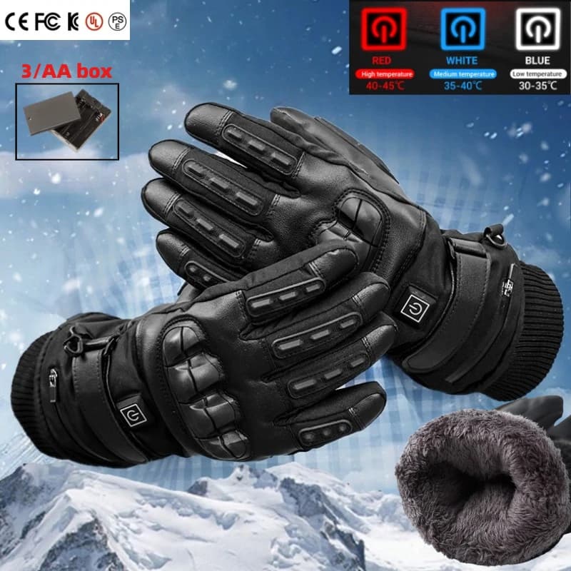 Heated Motorcycle Gloves Winter Cycling Gloves Man Bicycle Supplies Thick protective gloves Electric gloves with heating function