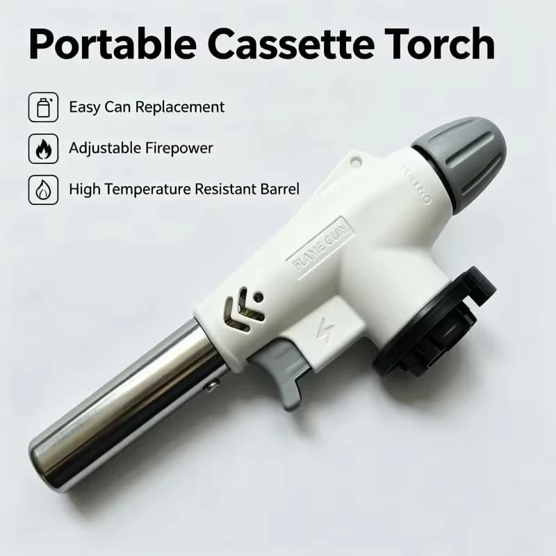 Butane Burner Flame Camping Baking Barbecue Gas Torch Fire Maker Lighter Metal Flame Gun Welding Torch Heater for Outdoor Cookin