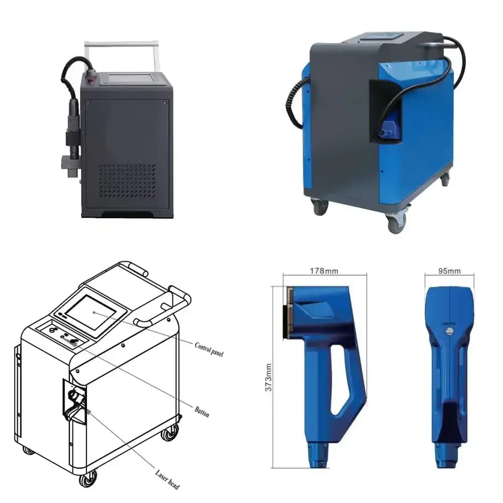 Macchina portatile da 100W e 150W per la rimozione della ruggine e la pulizia, tipo zaino