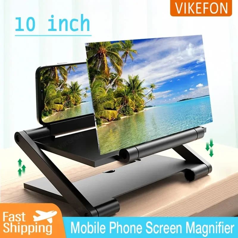 10 Inch 3D Screen Amplifier Mobile Phone Screen Video Enlargement Espander HD Projector Enlargement Bracket for Smartphone Display