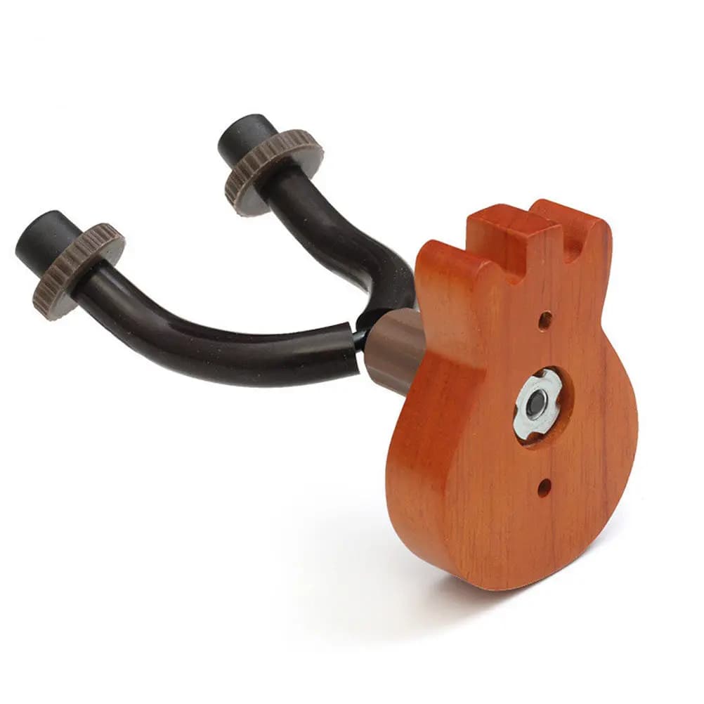 Robusto Supporto da Parete per Chitarra in Faggio Massiccio e Ferro per un'Appoggio Sicura e Salvaspazio di Chitarre, Ukulele, Violini ed Erhu