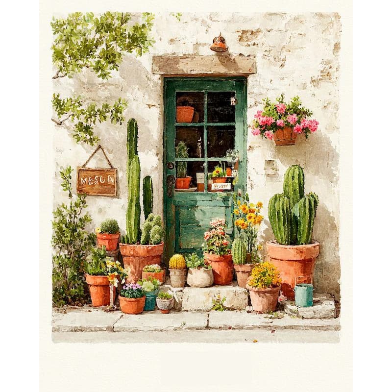 GATYZTORY Paint By Numbers Handpainted Acrylic on Canvas Paints Door Scenery Canvas for Painting Kits Create Wall Art DIY